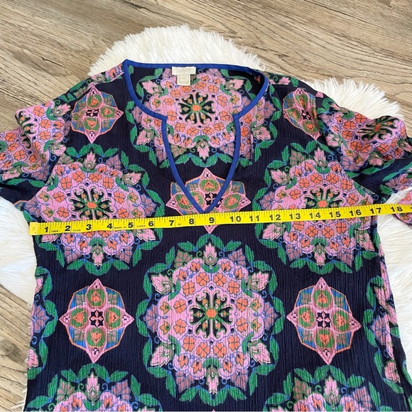 🛍️ 4/$20 J Crew Mandala Swim Cover Tunic Crinkle Gauze XS - Picture 4 of 7